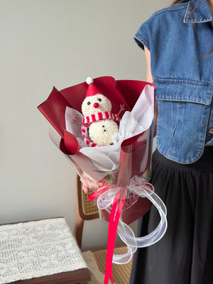 A bouquet of snowman flower perfect for Christmas flower gift