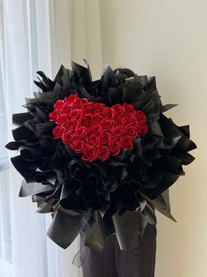 Proposal flower with 33 red roses - prepared by Hug and Heart Florist Subang Jaya.