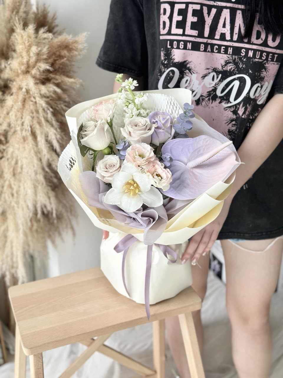 Eryn Tulips mixed Menta Rose Bouquet