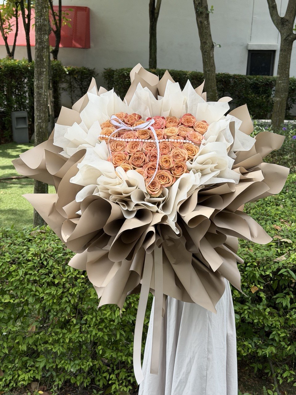 33 cappuccino rose perfect for proposal surprise at Kuala Lumpur Hotel - flower prepared by Hug and Heart Florist Subang Jaya.