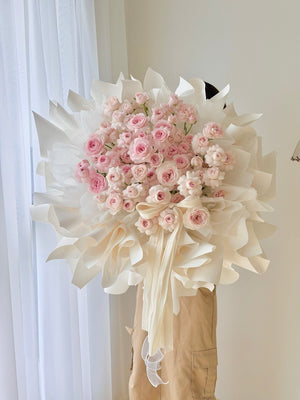 Kiss of Fairy rose spray bouquet wrapped in elegant ballet style packaging, same day flower delivery in Kuala Lumpur and Selangor.