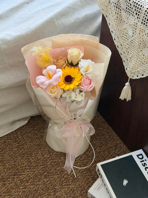 A soap flower bouquet perfect for graduation gift with same day flower delivery at Kuala Lumpur and Selangor.