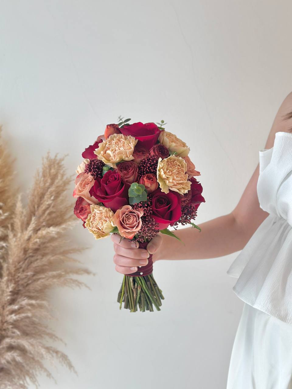 Classic Round Red Bridal Bouquet