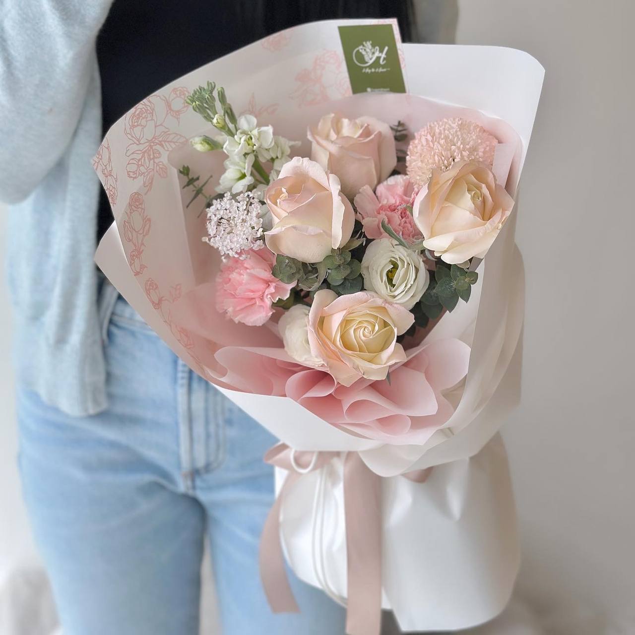 Soft Pink Mixed Rose Bouquet