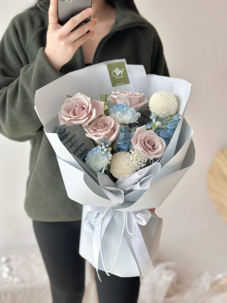 Menta Rose mixed Ping Pong Bouquet