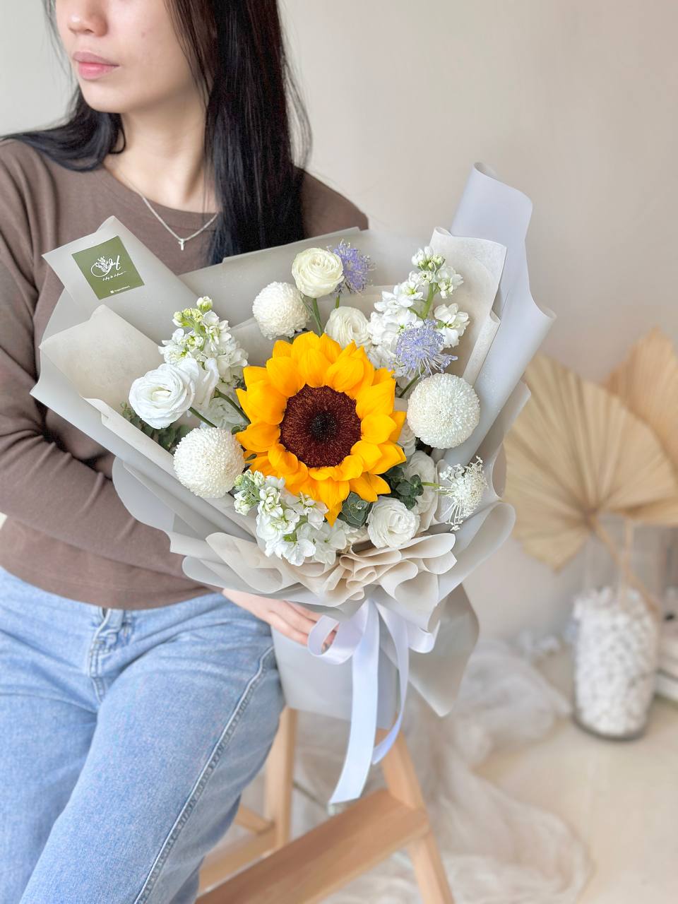 Camelia Sunflower mixed Ping Pong Bouquet