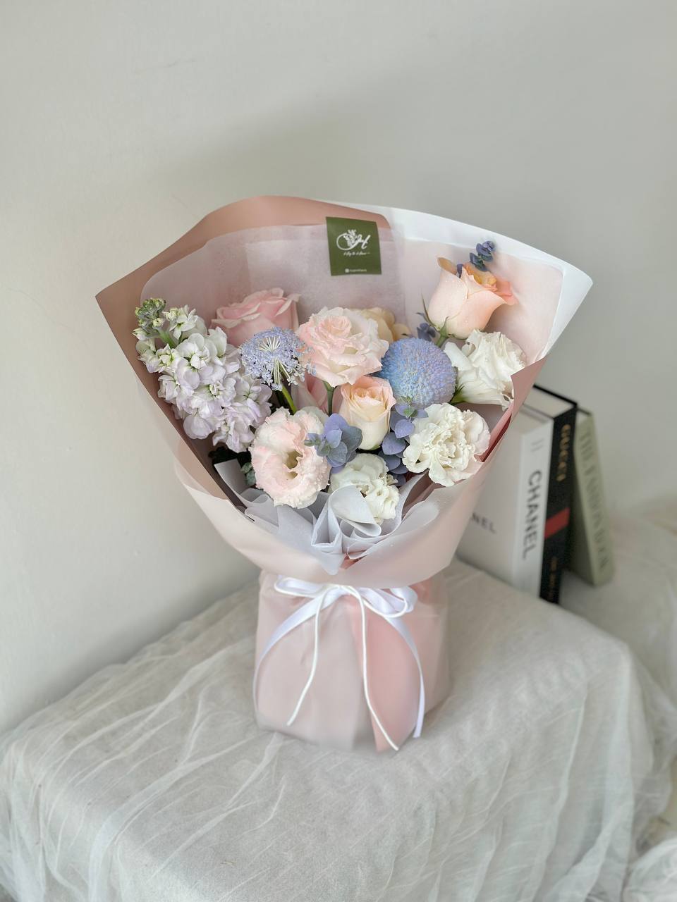 Euan Pink Rose mixed Eustoma Bouquet