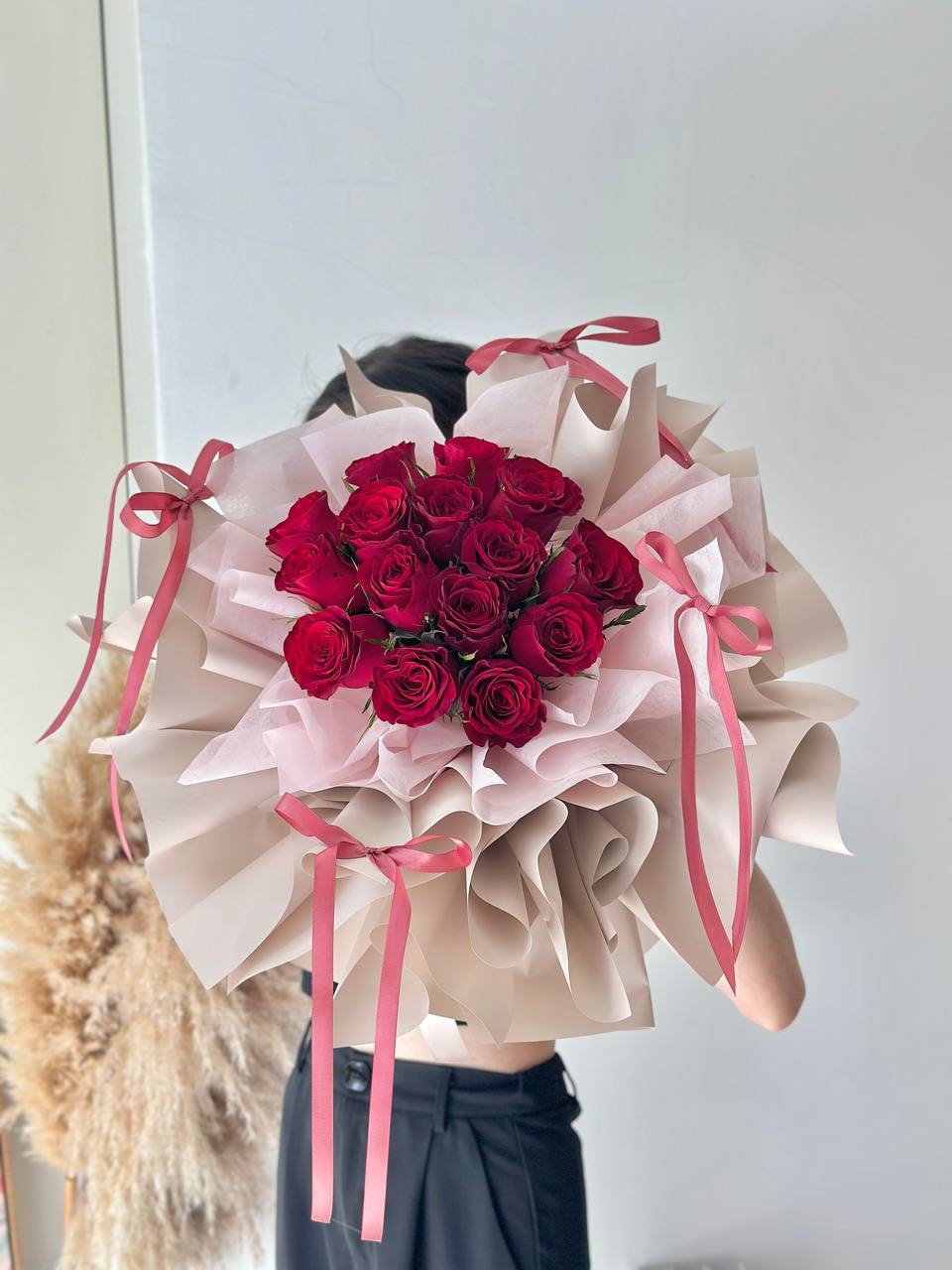 Eliya Red Rose with Ribbon