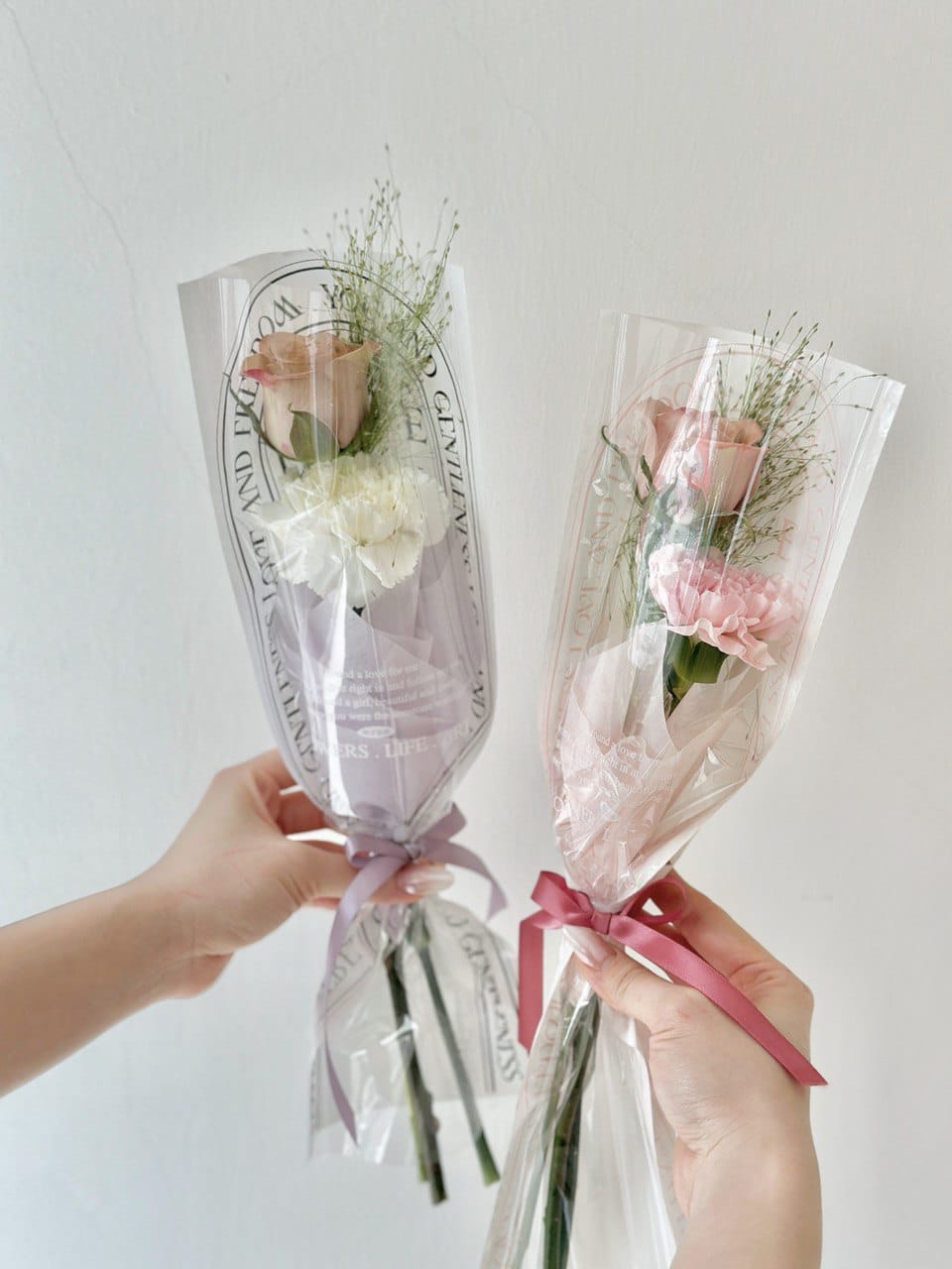 Unconditional Mother's Love - Pink Wrapping with Pink Carnation