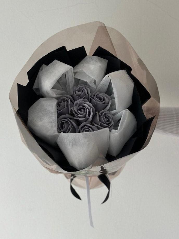 Grey Rose Soap Flower