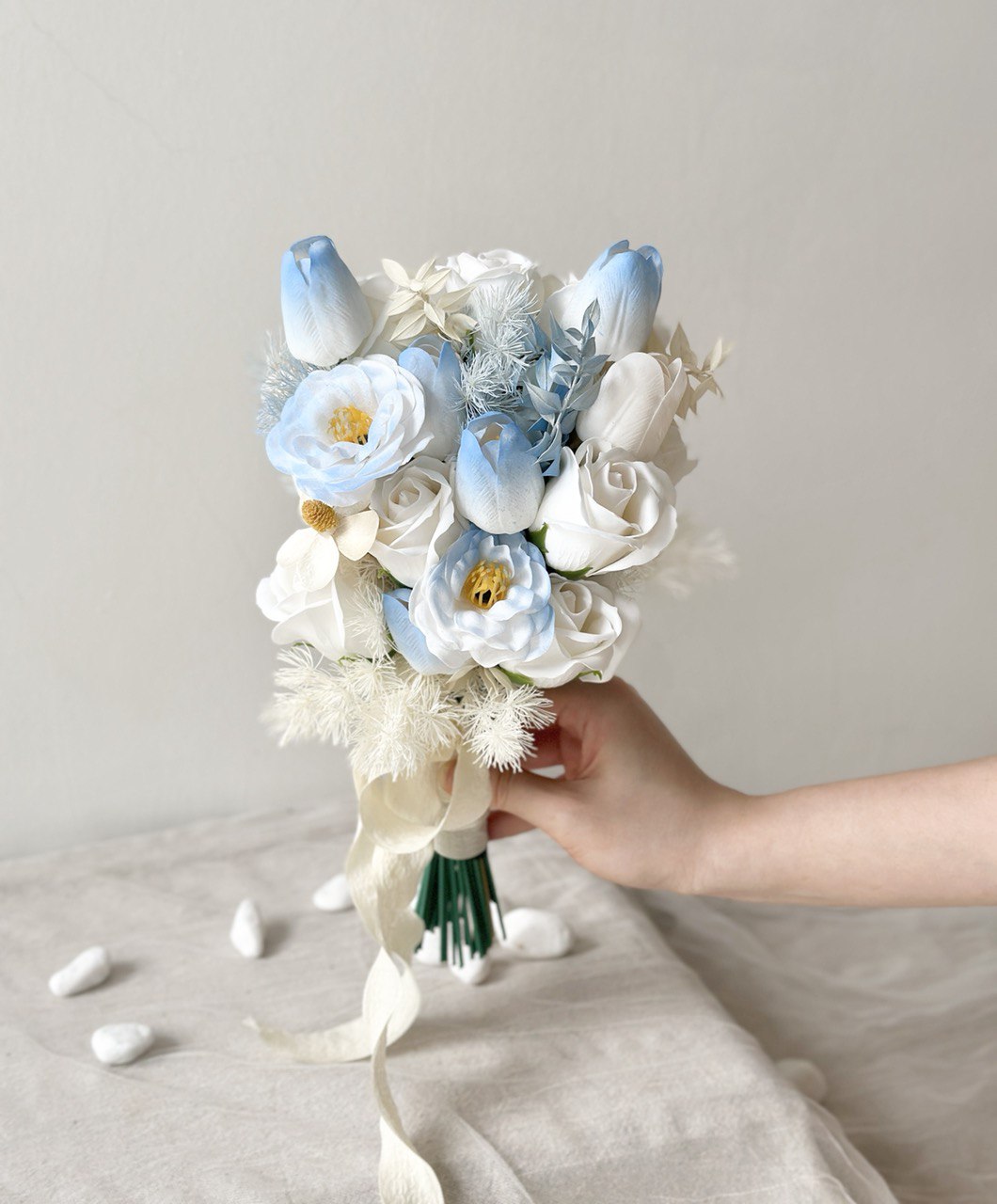 Blue Bridal Soap Flower